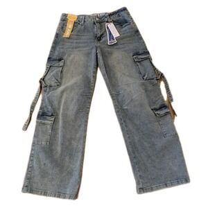 VIP Jeans Cargo Jeans 11 30 Denim Stretch Pocket 2000s Street Rave Sk8 Skate NEW
